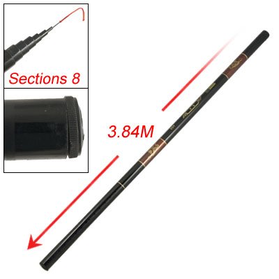 Como Black Handle Telescoping 8 Section 3.84m Fishing Pole Rod Como Black Handle Telescoping 8 Section 3.84m Fishing Pole Rod
