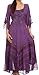Sakkas Bexley Scoop Neck Bell Sleeve Bohemian Gypsy Embroidered Corset Dress