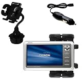 Cowon iAudio A2 Car Cup Holder with Car Charger - Uses Gomadic TipExchange