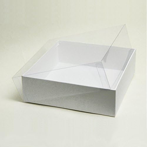Treat Boxes with Clear Display Cover - Square (White)