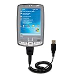 Coiled Power Hot Sync and Charge USB Data Cable w/ Tip Exchange for the HP iPaq hx2000 Series - Gomadic Brand
