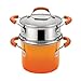 Rachael Ray Classic Brights Hard Enamel Nonstick 3-Quart Covered Steamer Set, Orange Gradient - 14481