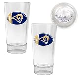 St. Louis Rams NFL 2pc Pint Ale Glass Set with Football Bottom - Oval Logo