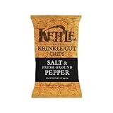 Kettle Krinkle Cut Chips, Salt & Fresh Ground Pepper, 5-Ounce Bags (Pack of 15)