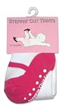 Fuchsia Mary Jane Toddler Tights 6-12 months with anti-slip soles
