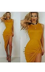 Asymmetric Stretchy Fitted Turtleneck Sleeveless Maxi Dress/Midi Dress 