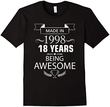Men's Made in 1998, 43 Years Being Awesome T shirt Medium Black
