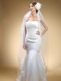 Floor Length Wedding Mantilla Veil with Lace