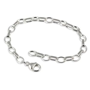 SilberDream Charms - Charm Bracelet Femme élégance style - Argent 925 - chaine pour les charmes - taille 18cm - FC0001