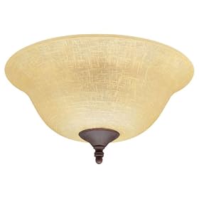 Click here to buy Hunter 22325 Amber Linen Bowl Light Kit Finials in Weathered Bronze and Antique Brass by Amazon-Hunter.
