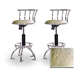 2 24"-29" Lamb Wool Faux Fur Seat Chrome Adjustable Specialty / Custom Bars ....