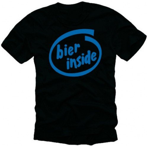 Bier inside fun T-Shirt S M L XL XXL XXXL Fun T-Shirts schwarz/blau