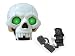 Grusel Totenkopf Telefon - weiß