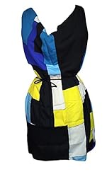 Colorblocking Sleeveless Chiffon/Polyester/Rayon Cowl Neck Geometric Print  Dress