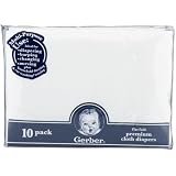 Gerber 10 Count Flatfold Gauze Cloth Diapers, White