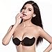 KingMas Strapless Fabric Push up Invisible Self Adhesive Bra (S(A CUP), Black)
