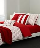 Lacoste White/Chili Pepper Twin Duvet Cover-Othello