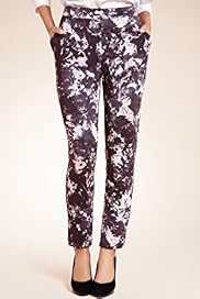 Autograph Luxury Slim Leg Abstract Print Trousers