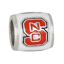 Teagan Collection North Carolina State Wolfpack Red NC on a White Bead