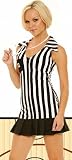 Womens Sexy Adult Referee Short Dress Football Soccer Basketball Sports Official Outfit Plus Size Costume