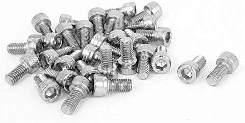 1mm Pitch 5mm Hex Key Socket Head Cap Machine Screws M6x12mm 30 Pcs