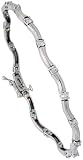 14k White Gold (3 mm wide) 7 Tennis Bracelet, w/ 18 Round Brilliant Diamonds; Total Carat Weight: 1.03; Clarity: SI; Color: H-I