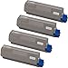 Do it Wiser ® Remanufactured Toner Cartridges Set Black Cyan Magenta Yellow For Okidata C610 C610n C610dn C610cdn C610dtn - 44315304 44315303 44315302 44315301 - Black Yield 8,000 Pages - Color Yield 6,000 Pages (4 Pack)