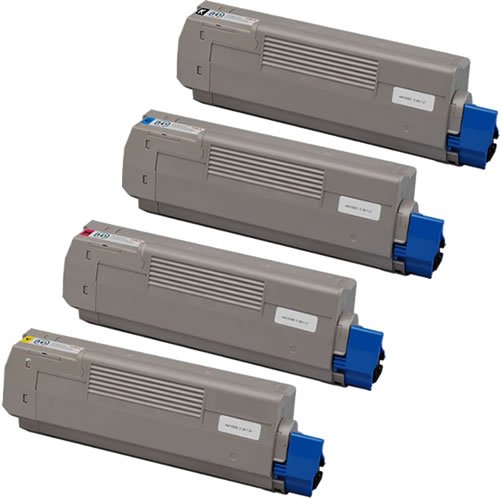 Do it Wiser ® Remanufactured Toner Cartridges Set Black Cyan Magenta Yellow For Okidata C610 C610n C610dn C610cdn C610dtn - 44315304 44315303 44315302 44315301 - Black Yield 8,000 Pages - Color Yield 6,000 Pages (4 Pack)