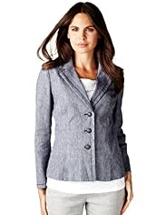 Per Una Linen Blend 3 Button Jacket