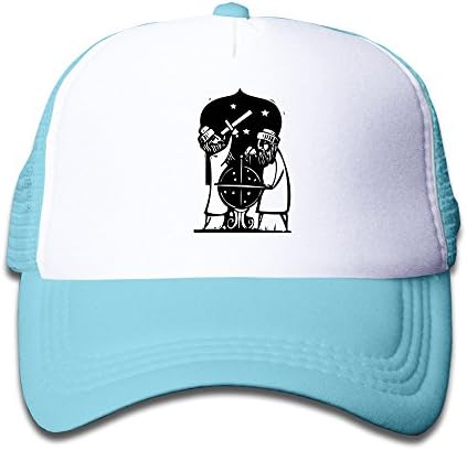 Adjustable Snapback Trucker Universe Science Astromy Kids Hat Sport Mesh Cap SkyBlue