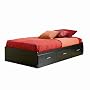 South Shore Furniture Cosmos Collection Twin Mates Bed, Black Onyx and Charcoal