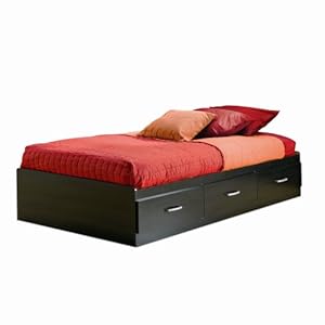 South Shore Furniture Cosmos Collection Twin Mates Bed Box Only, Black Onyx and Charcoal South Shore Furniture Cosmos Collection Twin Mates Bed Box Only, Black Onyx and Charcoal