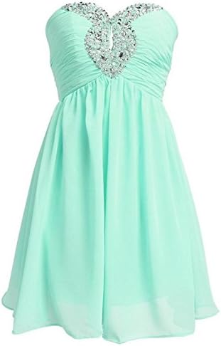 Endofjune Strapless Graduation Cocktail Party Dress US-2 Mint