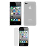 GTMax Clear Soft Rubber Silicone Skin Cover Case + Clear LCD SCreen Protector for Apple iPhone 4 4G 16GB / 32GB 4th Generation