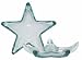 Clear Spanish Recycled Glass Large Star Dish 13.25"D