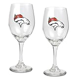 Denver Broncos NFL 2pc Wine Glass Set - Primary Logo