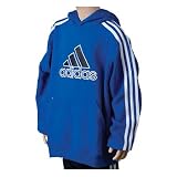 Boys Adidas Fleece Hoody - Blue/White/Dark Navy