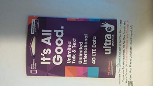 Ultra Mobile Sim Card Nano | Micro | Standard $29 Plan Preloaded First Month Free 1GB 4G LTE Data Nothing Else To Buy T-Mobile Network