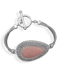 7.5" Pink Opal Toggle Bracelet