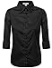 FPT Womens 3/4 Sleeve Collar Button Down Shirt