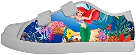 GCKG(TM) Disney Princess The Little Mermaid Girls Velcro Canvas Shoes Fashion Sneaker-1M US