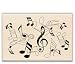 Music Notes Background Wood Mounted Rubber Stamp