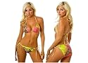 NEW 2009: Ed Hardy String Bikini Swimsuit with Death B4 Dishoner Graphic - Pink