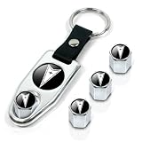 Pontiac Black Logo Wrench Keychain & Tire Valve Caps Set