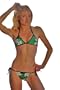 gp-bikini2 Connected Top & Brazilian Tie Bikini (Green Floral Print) Bikini Top: M \ Bottom: L