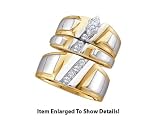 Stunning 2 Tone 1/4 Ctw. Diamond Trio Set For Him And Her