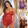 Open Cup Babydoll in Plus Sizes 1X/2X 3X/4X Black Purple Red White