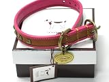AUTHENTIC COACH PYRAMID STUD DOG FUSCHIA LEATHER COLLAR 60193 (Size Small)