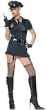6Pc Dirty Cop Incl Hat, Dress, Gloves, Belt, Tie And Walkie Talkie (Black;1X-2X)