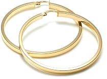 9ct Yellow Gold Mn50 40 Millimetre Rectangle Tube Creole Earring